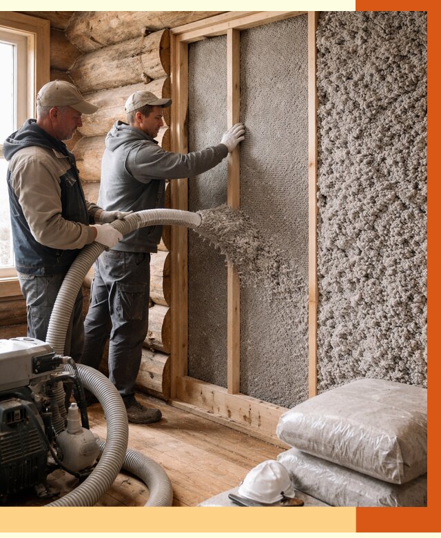 Утепление бревенчатого дома эковатой в Комсомольске-на-Амуре от 2806 руб. | ТепломастерКмс