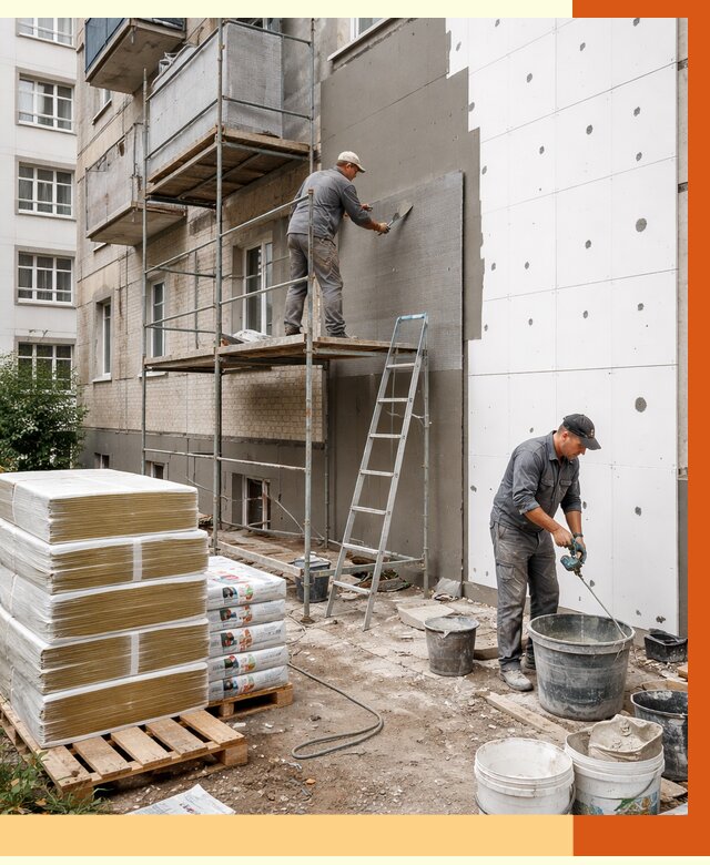 Утепление квартиры снаружи в Комсомольске-на-Амуре от 6275 руб/м2 под ключ | ТепломастерКмс