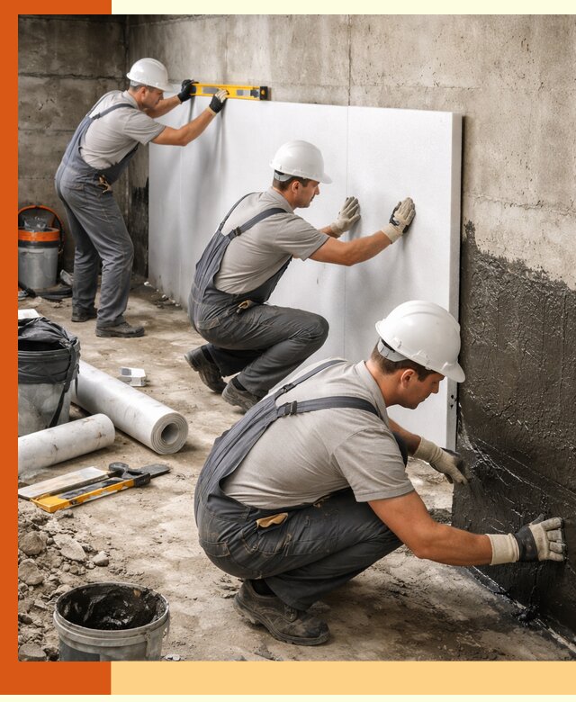 Утепление фундамента изнутри профессионально в Комсомольске-на-Амуре