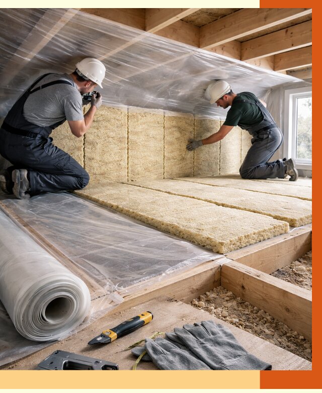 Утепление перекрытий в Комсомольске-на-Амуре от 2908 руб/м2 — утепление межэтажных и чердачных | ТепломастерКмс