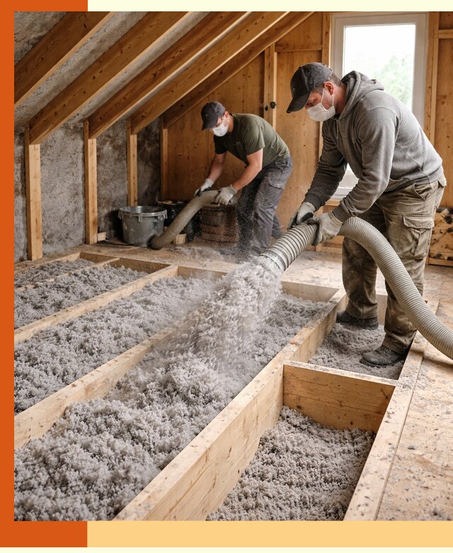 Утепление мансарды эковатой в Комсомольске-на-Амуре с гарантией качества